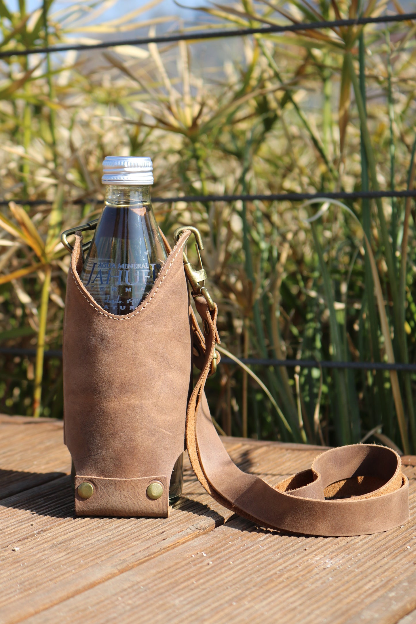 Portabotella Bolso Botella Cuero