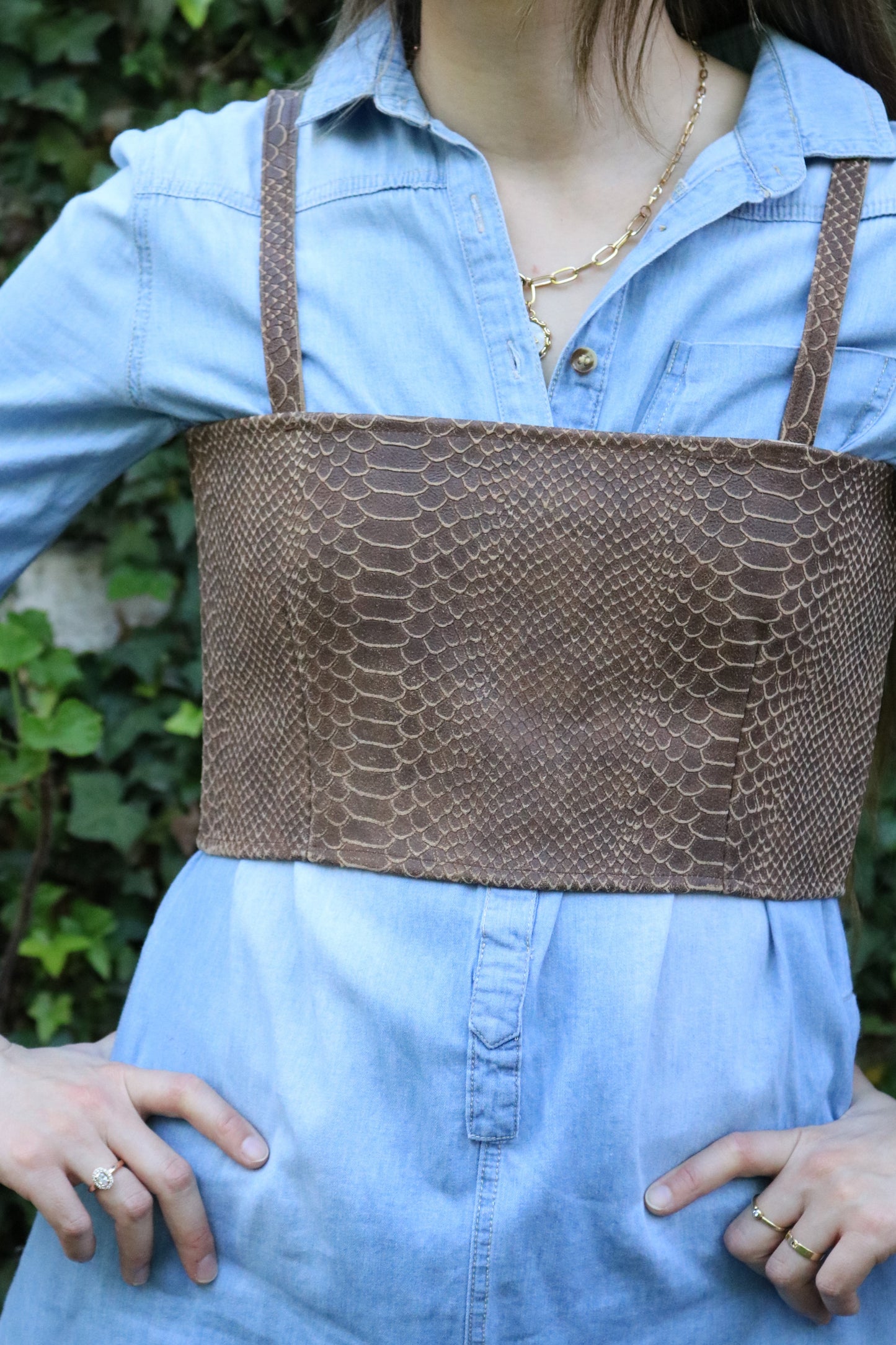 Top Chaleco Cuero Mujer