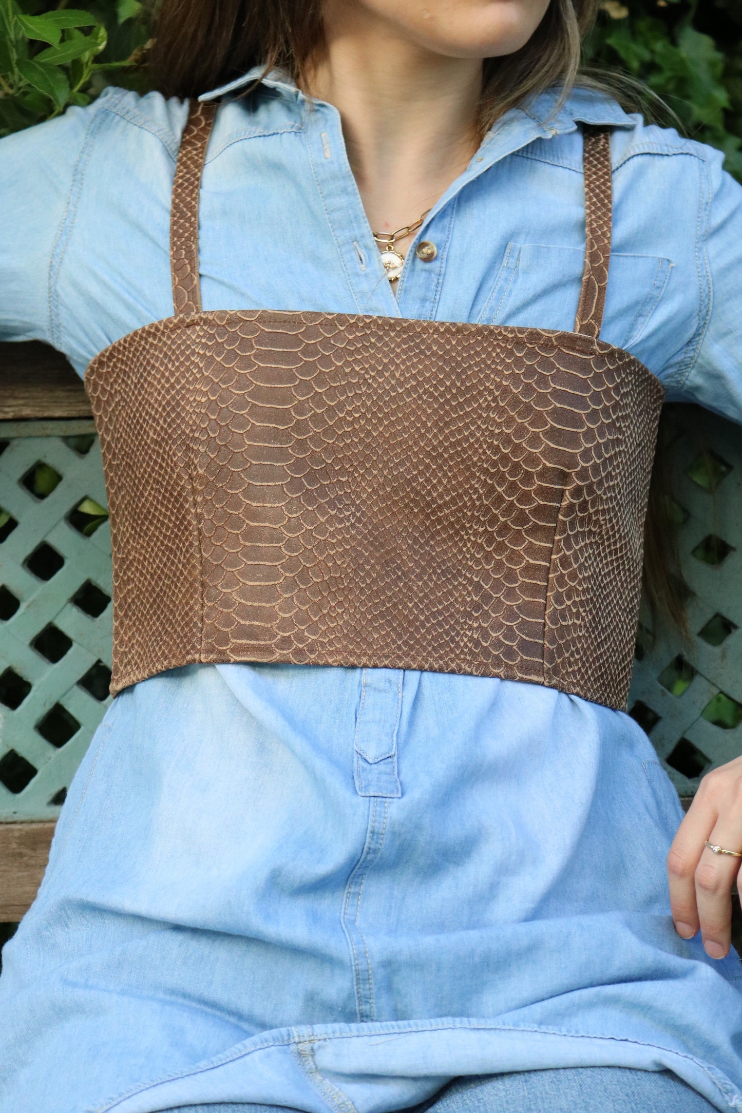 Top Chaleco Cuero Mujer