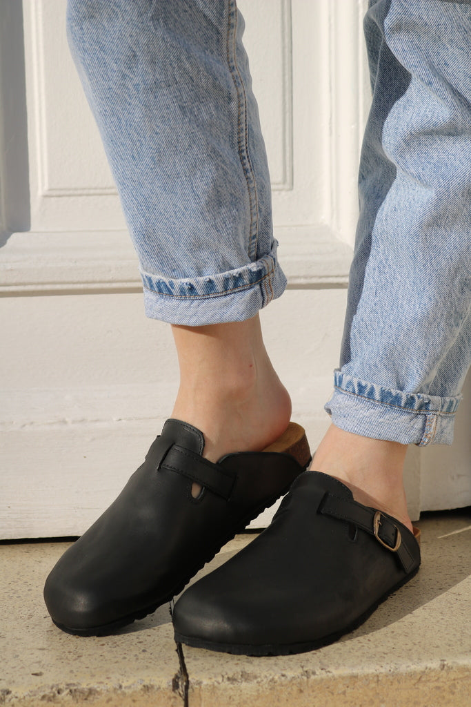 Suecos Zuecos Cuero Mujer Zueco Cuero Marrón Moca Bourbon