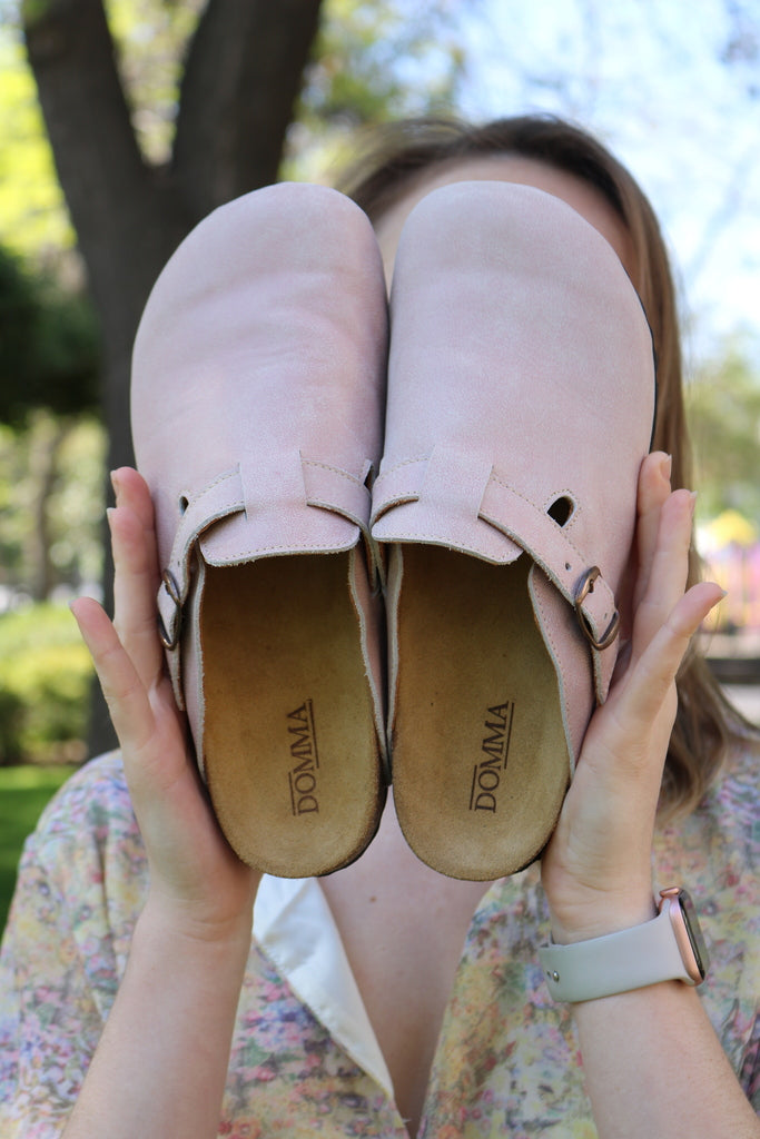 Cuero Modelos De Zapatos Zuecos Para Mujer Zueco Hastar Palo Rosa