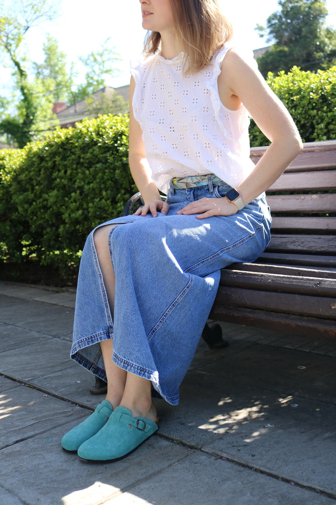 Zueco Sueco Zapato Cuero Mujer Menta