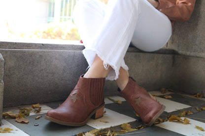 Botin Cuero Mujer Cafe