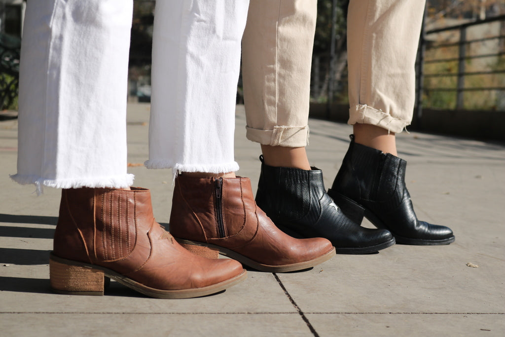 Botin Cuero Mujer Cafe