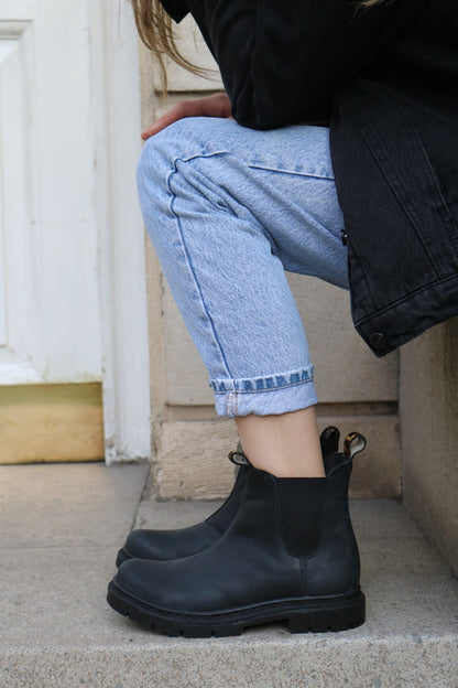 Bototo Botin Cuero Negro Print Mujer